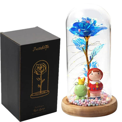 Rose Eternelle Sous Cloche Figurines Or 24K - Rose Eternelle La Boutique