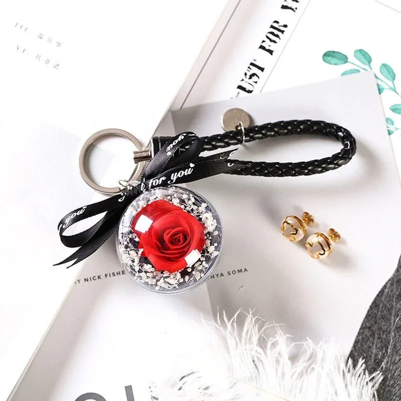 Rose Eternelle Sous Cloche (Trio de Fleurs Rouge) - Rose Eternelle La Boutique