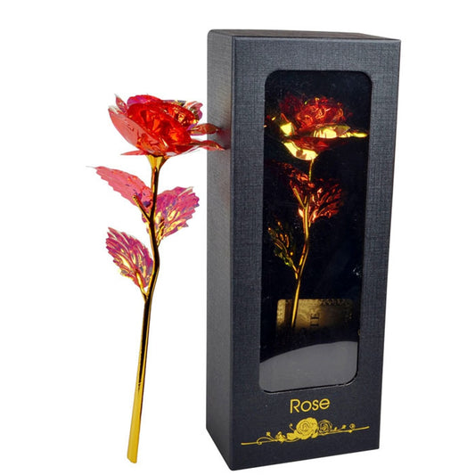 Geschenkbox „Eternal Rose“ in Schwarz und 24 Karat Gold
