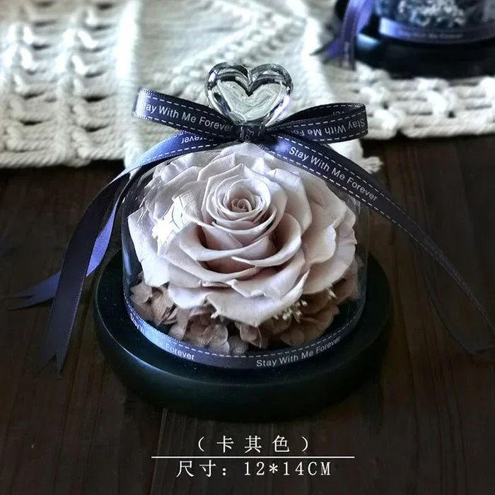 Rose Eternelle Sous Cloche (Trio de Fleurs Rouge) - Rose Eternelle La Boutique