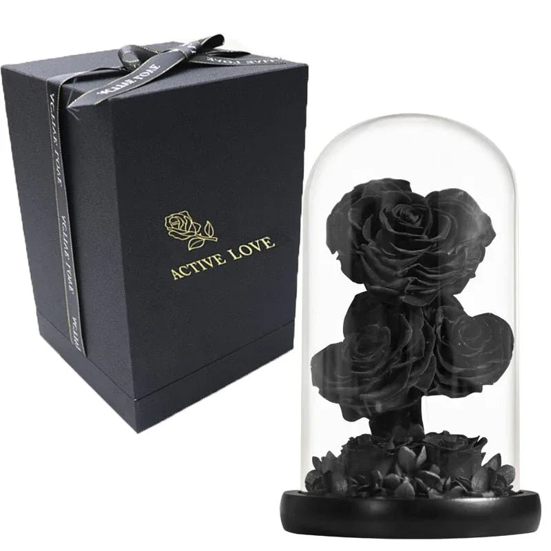 Rose Eternelle en Cœur Sous Cloche ( Choix de Couleur ) - Rose Eternelle La Boutique
