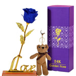 Coffret Rose Eternelle en Or 24k