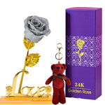 Coffret Rose Eternelle en Or 24k