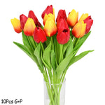 Lot de 10 fleurs artificielles en forme de tulipe