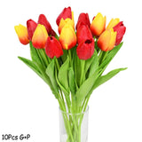 Lot de 10 fleurs artificielles en forme de tulipe