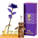 Coffret Rose Eternelle en Or 24k