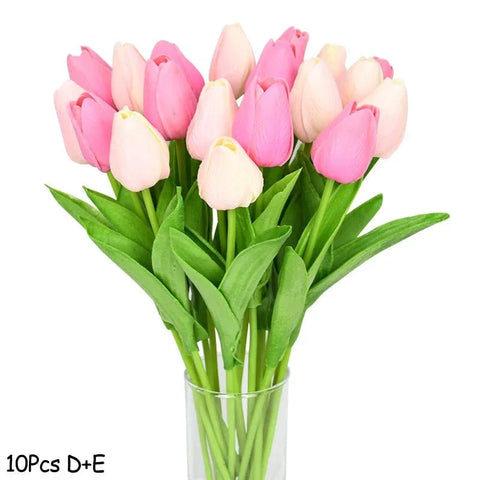 Lot de 10 fleurs artificielles en forme de tulipe - Rose Eternelle La Boutique