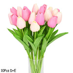 Lot de 10 fleurs artificielles en forme de tulipe