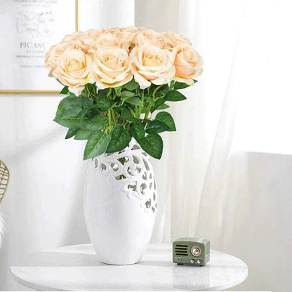 Décorez avec Élégance - 10 Fleurs Roses Artificielles - Rose Eternelle La Boutique