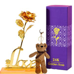 Coffret Rose Eternelle en Or 24k