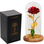 Rose Eternelle Sous Cloche Figurines Or 24K