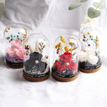 lot de 3 rose eternelle <br> blanche avec ces fleurs sous cloche - Rose Eternelle La boutique