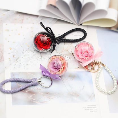 Porte Clef Rose éternelle<br>Rose - Rose Eternelle La boutique