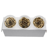 Roses Eternelle Boite Fleur Or ( Pack de 3 )