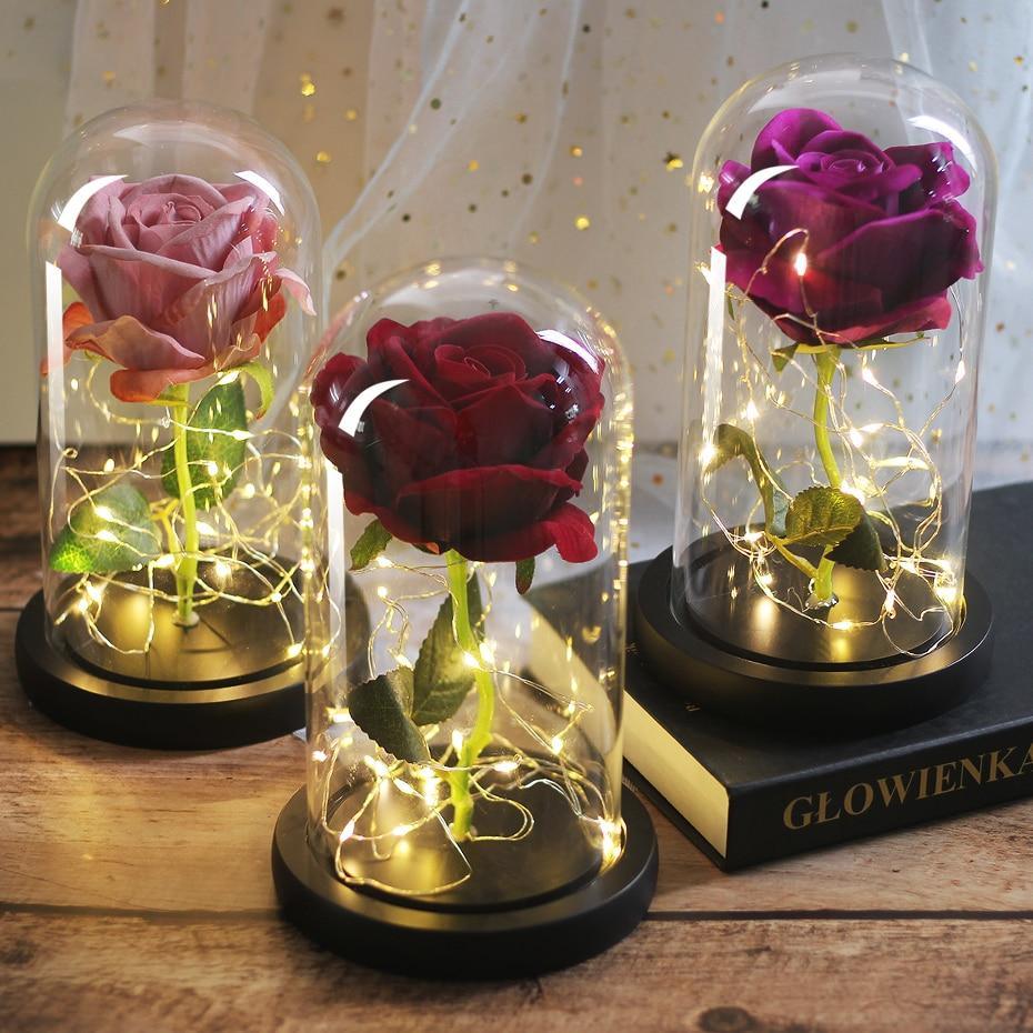 Rose Eternelle Avec LED Couleur Rose - Rose Eternelle La Boutique