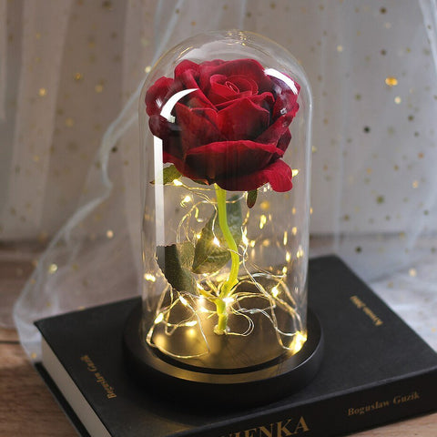 Rose Eternelle Avec LED Rouge