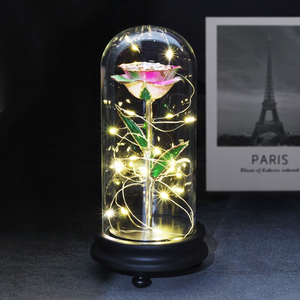 Leuchtende Ewige Rose in 24 Karat Gold (Farbauswahl)