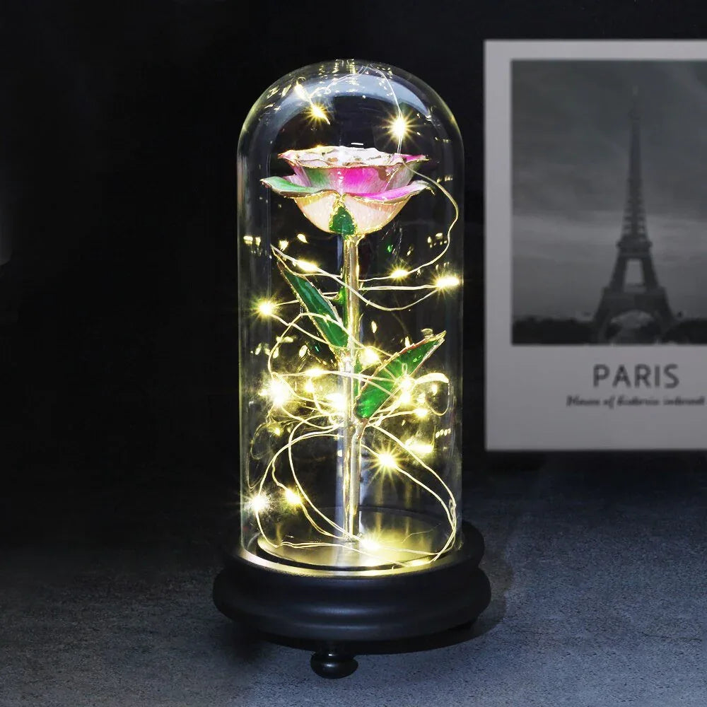Rose Eternelle Lumineuse Or 24K (Choix de Couleurs) - Rose Eternelle La Boutique