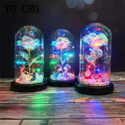 Rose Eternelle LED avec Figurine ( choix ) - Rose Eternelle La Boutique