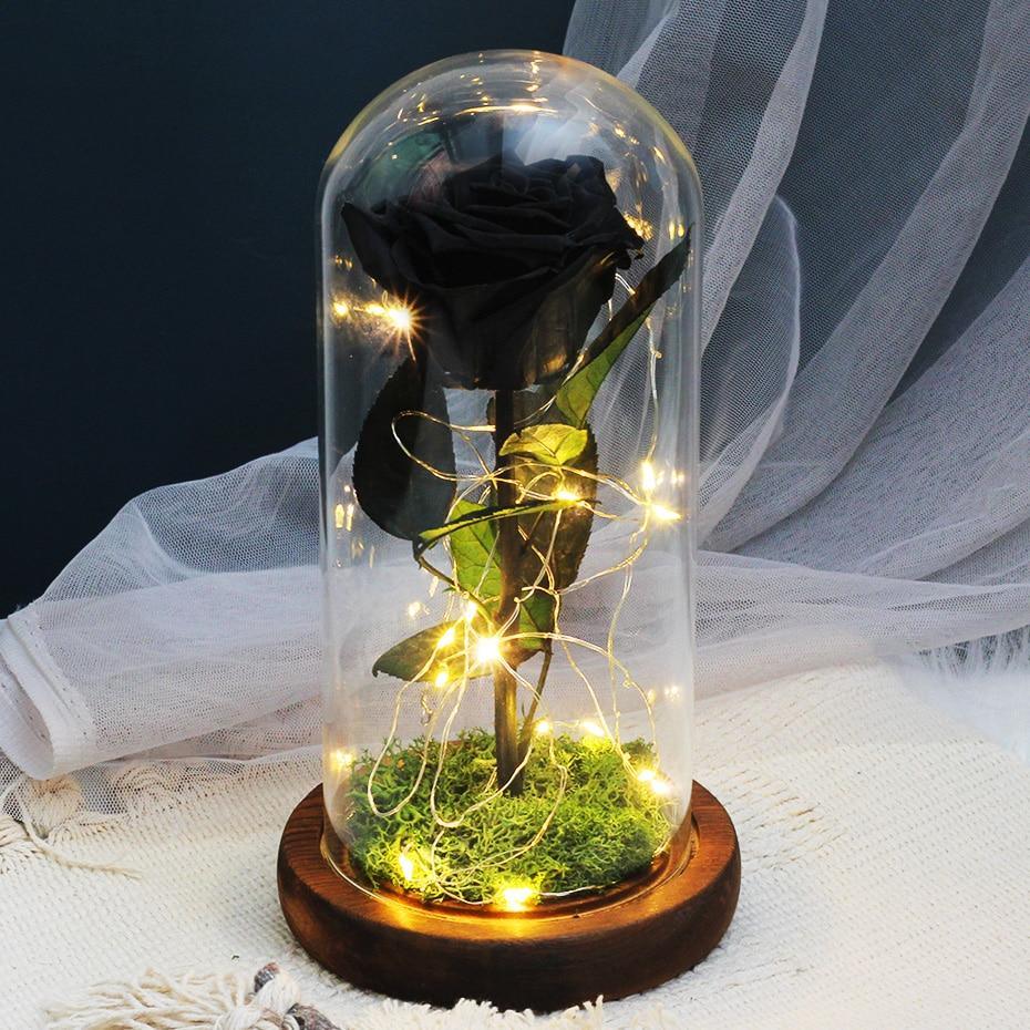 Eternal Rose under glass dome black