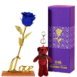 Coffret Rose Eternelle en Or 24k