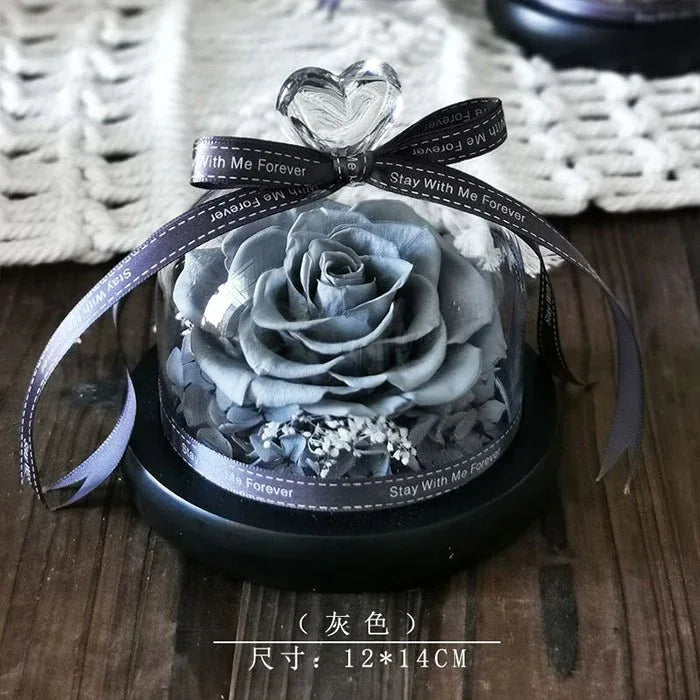 Rose Eternelle Sous Cloche (Trio de Fleurs Rouge) - Rose Eternelle La Boutique