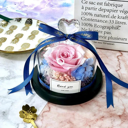 Rose Eternelle Sous Cloche (Trio de Fleurs Rouge) - Rose Eternelle La Boutique