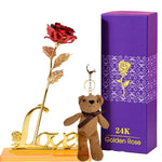 Coffret Rose Eternelle en Or 24k