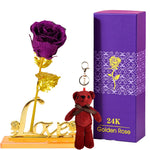 Coffret Rose Eternelle en Or 24k