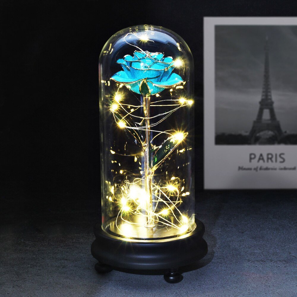 Leuchtende Ewige Rose in 24 Karat Gold (Farbauswahl)