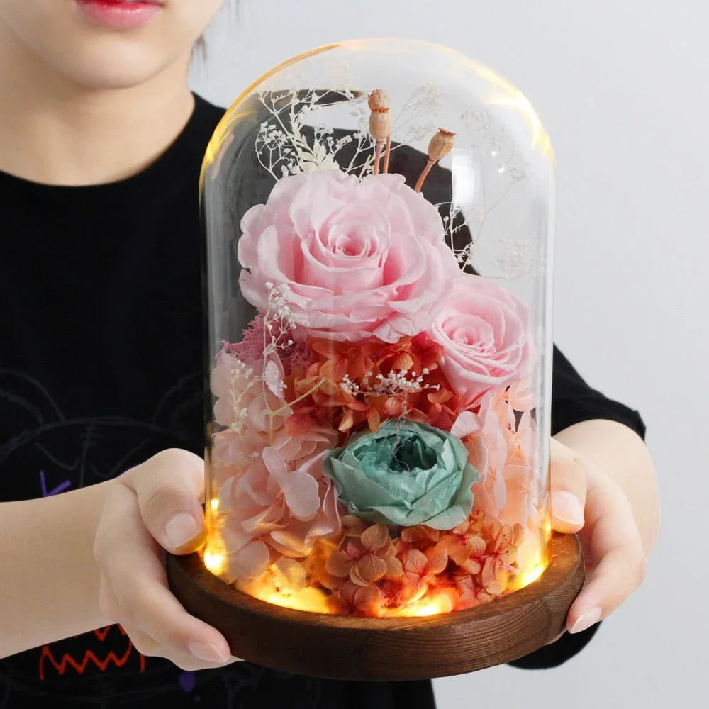 Roses Eternelles (Naturelles) Verte/Rose - Rose Eternelle La Boutique