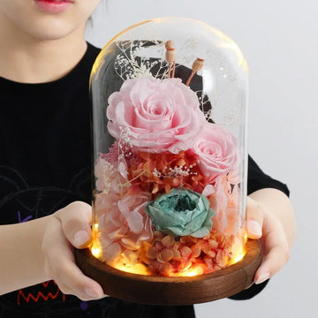 Roses Eternelles (Naturelles) Verte/Rose - Rose Eternelle La Boutique