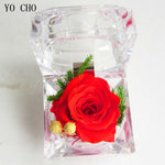 Rose Eternelle petite Boite en Verre ( choix couleur )