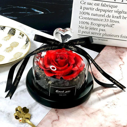 Rose Eternelle Sous Cloche (Trio de Fleurs Rouge) - Rose Eternelle La Boutique