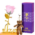 Coffret Rose Eternelle en Or 24k