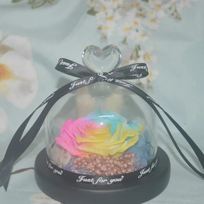 Rose Eternelle Sous Cloche (Trio de Fleurs Rouge) - Rose Eternelle La Boutique