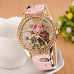 Montre a Quartz & Strass . Edition spéciale : Rose éternelle