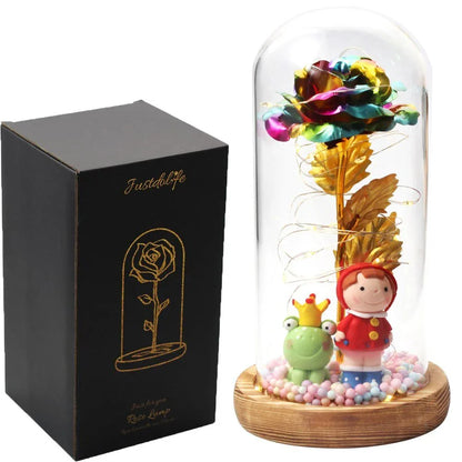 Rose Eternelle Sous Cloche Figurines Or 24K - Rose Eternelle La Boutique