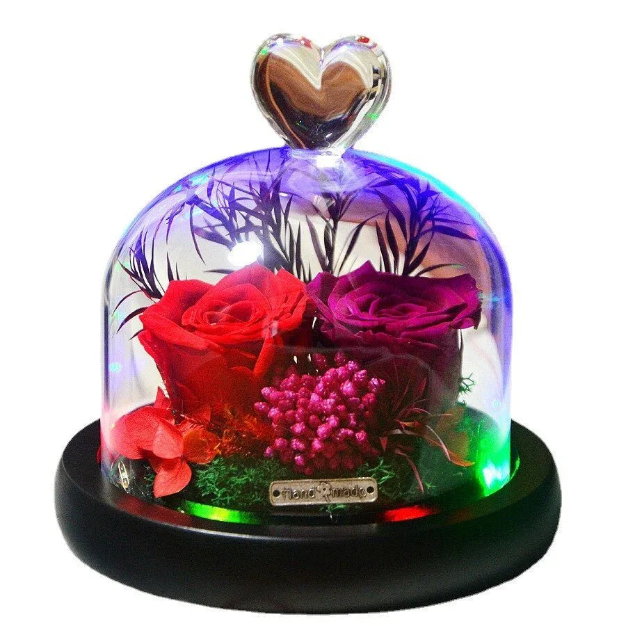 Rose Eternelle Sous Cloche (Trio de Fleurs Bleu) - Rose Eternelle La Boutique