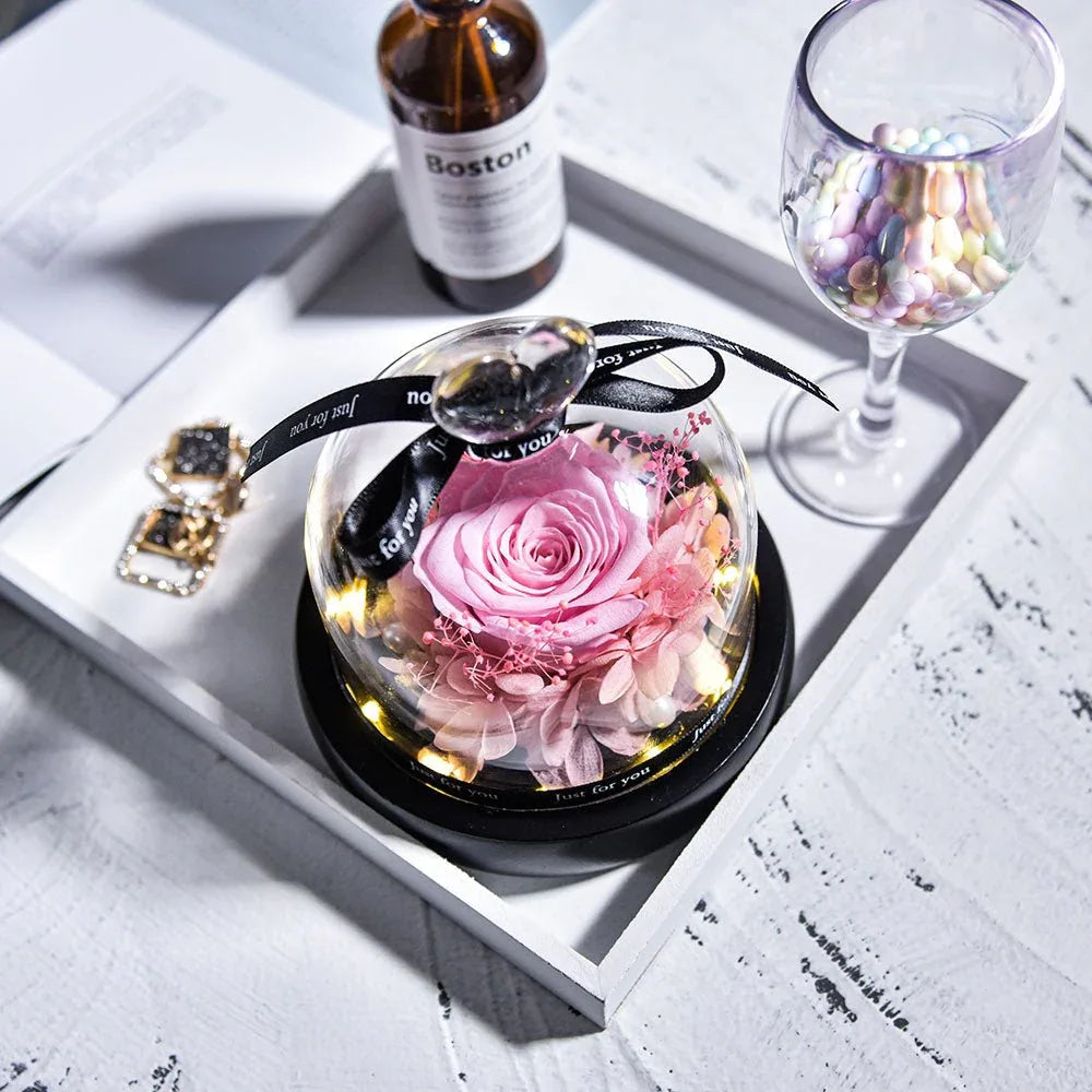 Rose Eternelle Suprême avec Cloche design ( Choix de couleur ) - Rose Eternelle La Boutique