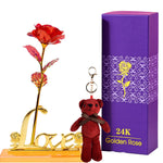 Coffret Rose Eternelle en Or 24k