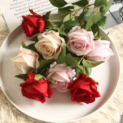 Bouquet de fleurs avec des rose réaliste en soie - Rose Eternelle La Boutique