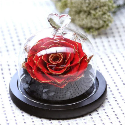 Rose Eternelle Sous Cloche (Trio de Fleurs Rouge) - Rose Eternelle La Boutique