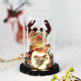 Sapin & Renne de Noel Sous Cloche