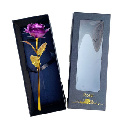 Geschenkbox „Eternal Rose“ in Schwarz und 24 Karat Gold