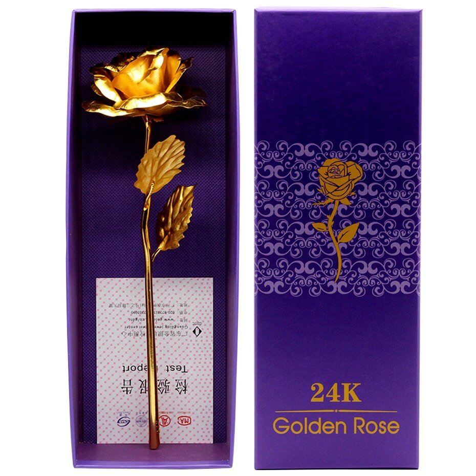 Leuchtende Ewige Rose in 24 Karat Gold (Farbauswahl)