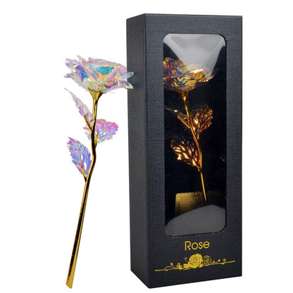 Geschenkbox „Eternal Rose“ in Schwarz und 24 Karat Gold