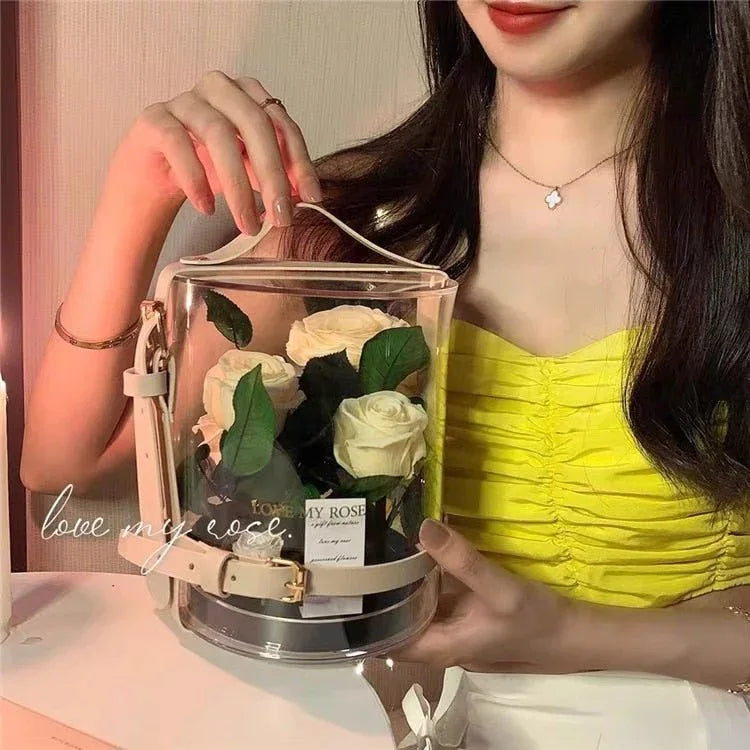 Composition Florale avec Rose éternelle de Haute Qualité - Rose Eternelle La Boutique