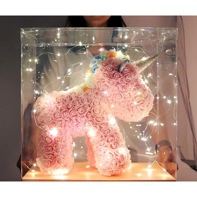 Licorne en Rose Eternelle ( Choix de couleur ) - Rose Eternelle La Boutique