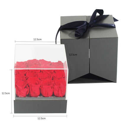 Schachtel mit 16 ewig roten Rosen